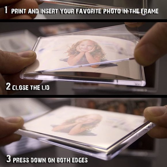 Premium Clear Acrylic Fridge "Photo-Insert" Magnet Frame. 4.1 x 2.6 inches. New! - Picture 3 of 9